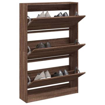 Shoe Cabinet Brown Oak 80x21x125.5 cm - HipoMarket