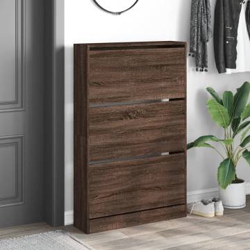 Shoe Cabinet Brown Oak 80x21x125.5 cm - HipoMarket