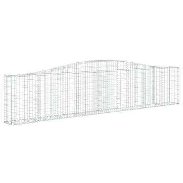 Arched Gabion Baskets - 4 pcs Galvanised Iron Garden Barriers