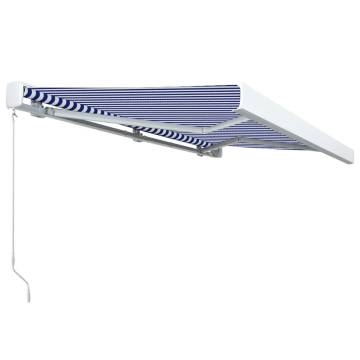 Manual Cassette Awning 300x250 cm - Blue and White