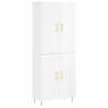 Stylish Highboard High Gloss White | 69.5x34x180 cm