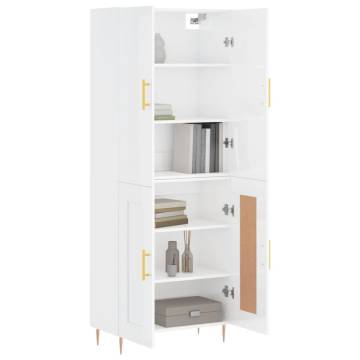 Stylish Highboard High Gloss White | 69.5x34x180 cm