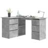 Corner Desk Concrete Grey - Stylish & Functional Workspace