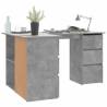 Corner Desk Concrete Grey - Stylish & Functional Workspace