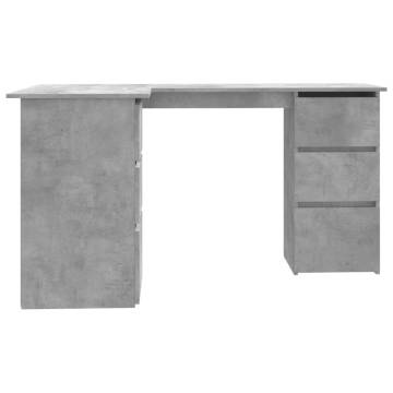 Corner Desk Concrete Grey - Stylish & Functional Workspace