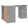 Corner Desk Concrete Grey - Stylish & Functional Workspace