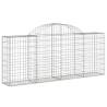 Arched Gabion Baskets 9 pcs | Galvanised Iron Garden Barriers