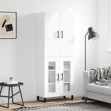 Stylish Highboard White 69.5x34x180 cm | Hipomarket