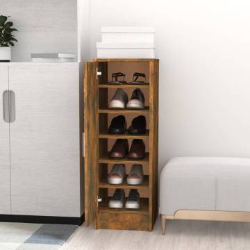 Shoe Cabinet Smoked Oak - Stylish Storage Solution | HipoMarket