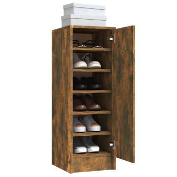 Shoe Cabinet Smoked Oak - Stylish Storage Solution | HipoMarket