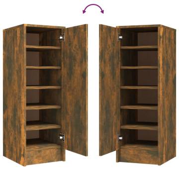 Shoe Cabinet Smoked Oak - Stylish Storage Solution | HipoMarket