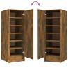 Shoe Cabinet Smoked Oak - Stylish Storage Solution | HipoMarket