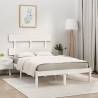 White Solid Wood Bed Frame 120x190 cm Small Double