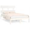 White Solid Wood Bed Frame 120x190 cm Small Double