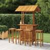 5 Piece Garden Bar Set Solid Wood Acacia Model bar stools with square seat Number of 4 