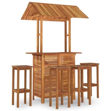 5 Piece Garden Bar Set - Elegant Solid Wood Acacia