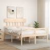 Solid Wood Bed Frame with Headboard 120x200 cm - Hipomarket