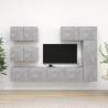 6 Piece TV Cabinet Set Concrete Grey Engineered Wood Colour concrete grey Quantity in Package 6 Width 80 cm 