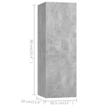 6 Piece Concrete Grey TV Cabinet Set | Stylish Storage Solution