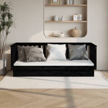 Day Bed Black 90x200 cm | Solid Pine Wood | Hipomarket UK