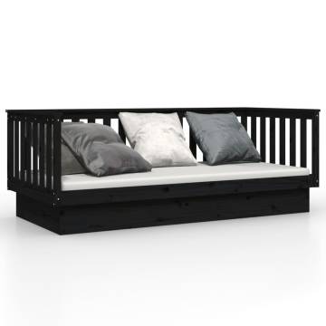 Day Bed Black 90x200 cm | Solid Pine Wood | Hipomarket UK