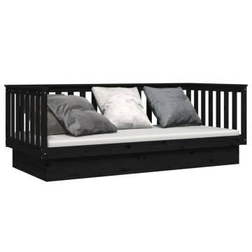 Day Bed Black 90x200 cm | Solid Pine Wood | Hipomarket UK