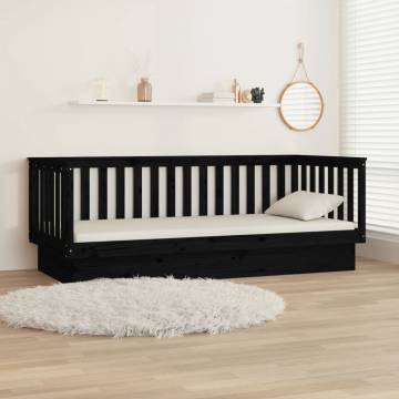 Day Bed Black 90x200 cm | Solid Pine Wood | Hipomarket UK