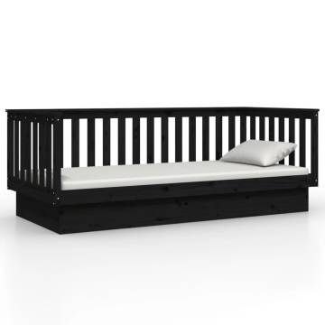 Day Bed Black 90x200 cm | Solid Pine Wood | Hipomarket UK