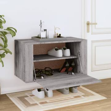 Wall-mounted Shoe Cabinet Grey Sonoma - Stylish Storage Solution