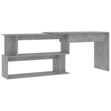 Corner Desk Concrete Grey - Modern Engineered Wood Design