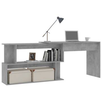 Corner Desk Concrete Grey - Modern Engineered Wood Design