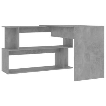 Corner Desk Concrete Grey - Modern Engineered Wood Design