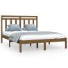 Honey Brown Solid Wood Bed Frame 120x190 cm - Classic Design