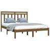 Honey Brown Solid Wood Bed Frame 120x190 cm - Classic Design