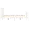 White King Size Bed Frame with Headboard - Solid Pine Wood