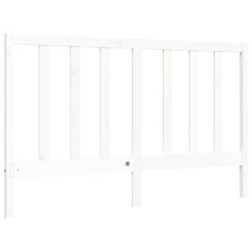 White King Size Bed Frame with Headboard - Solid Pine Wood