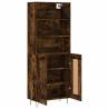 Elegant Smoked Oak Highboard | 69.5x34x180 cm | HipoMarket