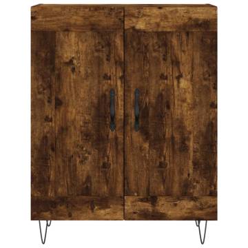 Elegant Smoked Oak Highboard | 69.5x34x180 cm | HipoMarket