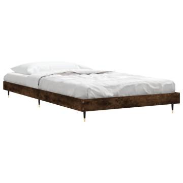 Smoked Oak Bed Frame 100x200 cm - Durable & Stylish Design