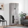 Highboard Grey Sonoma 69.5x34x180 cm Engineered Wood Colour grey sonoma Quantity in Package 1 Model 1 glass door 3 drawers 