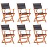 Folding Garden Chairs 6 pcs Black Solid Eucalyptus Wood&Textilene Colour black Quantity in Package 6 