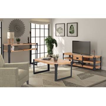 Three Piece Living Room Furniture Set - Solid Acacia Wood