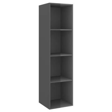 3 Piece High Gloss Grey TV Cabinet Set - Stylish Storage Solution