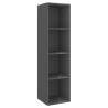 3 Piece High Gloss Grey TV Cabinet Set - Stylish Storage Solution