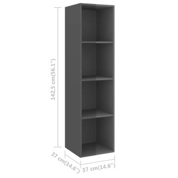 3 Piece High Gloss Grey TV Cabinet Set - Stylish Storage Solution