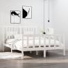 Bed Frame White Solid Wood 140x190 cm Colour white Size 140 x 190 cm 