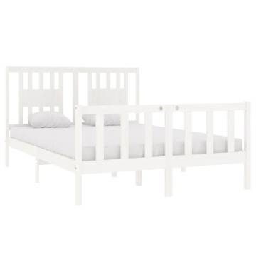 White Solid Wood Bed Frame 140x190 cm - Stylish & Durable