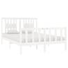 White Solid Wood Bed Frame 140x190 cm - Stylish & Durable