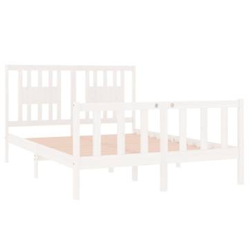 White Solid Wood Bed Frame 140x190 cm - Stylish & Durable