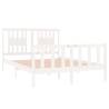 White Solid Wood Bed Frame 140x190 cm - Stylish & Durable